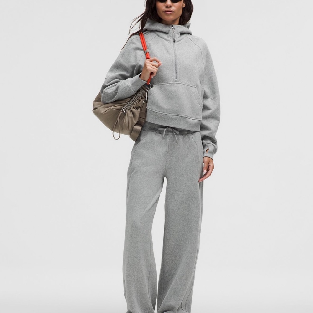 Scuba Mid-Rise Wide-Leg Pant (Heather Core Medium Grey) - Picture 10 of 14